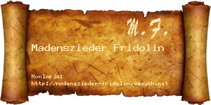 Madenszieder Fridolin névjegykártya